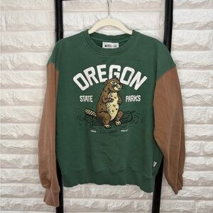 Parks Project Green and Brown Oregon Crewneck Sweatshirt